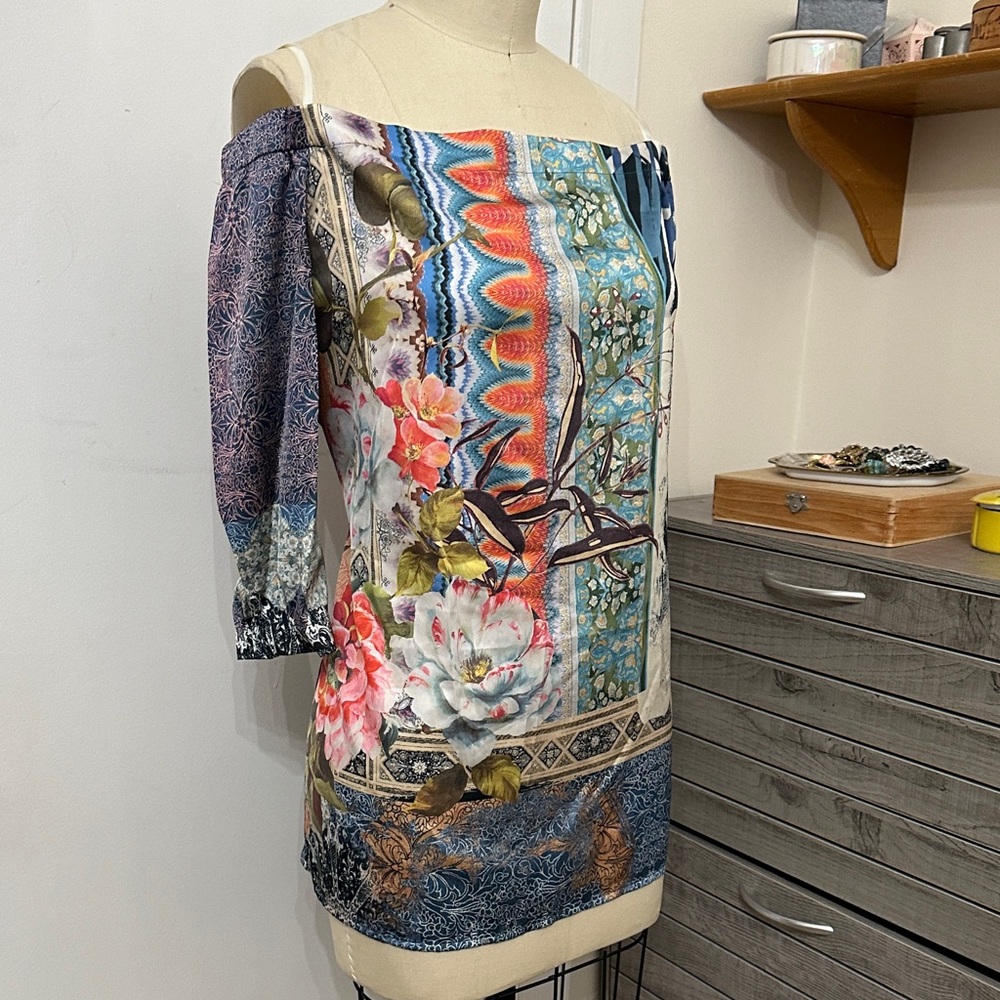 Chico's Asymmetrical Floral Multicolor Dress